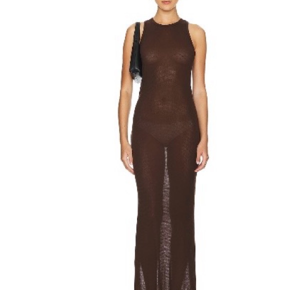 Cotton Citizen Dresses & Skirts - Revolve Rio Maxi Dress Sheer Brown Maxi